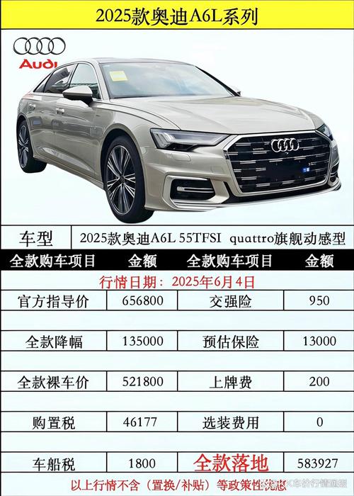 【奥迪a6l40tfsi落地多少钱,奥迪a6l40裸车价】