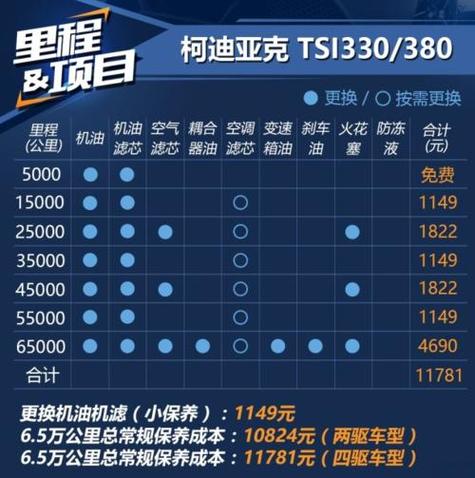 柯迪亚克保养手册(柯迪亚克保养一次大概需要多少钱？)