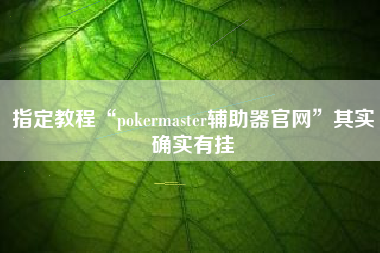 指定教程“pokermaster辅助器官网”其实确实有挂