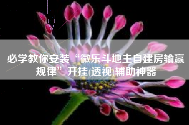 必学教你安装“微乐斗地主自建房输赢规律	”开挂(透视)辅助神器