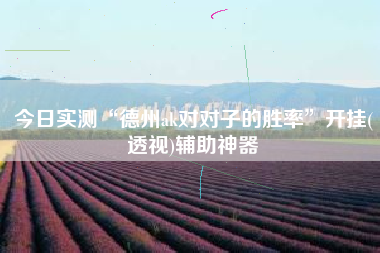 今日实测“德州ak对对子的胜率”开挂(透视)辅助神器