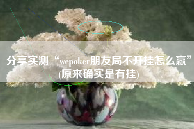 分享实测“wepoker朋友局不开挂怎么赢”(原来确实是有挂)