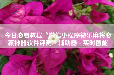 今日必看教程“微信小程序微乐麻将必赢神器软件评测	”辅助器 - 实时智能