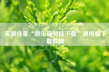 实测分享“微乐麻将挂下载	”通用版下载教程