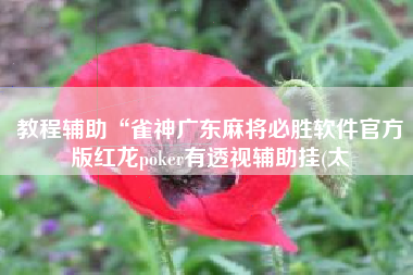 教程辅助“雀神广东麻将必胜软件官方版红龙poker有透视辅助挂(太