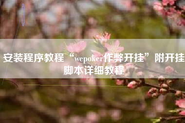 安装程序教程“wepoker作弊开挂	”附开挂脚本详细教程