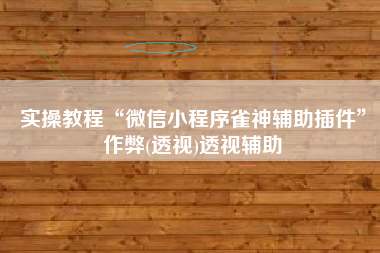 实操教程“微信小程序雀神辅助插件”作弊(透视)透视辅助