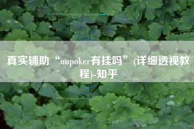 真实辅助“uupoker有挂吗”(详细透视教程)-知乎