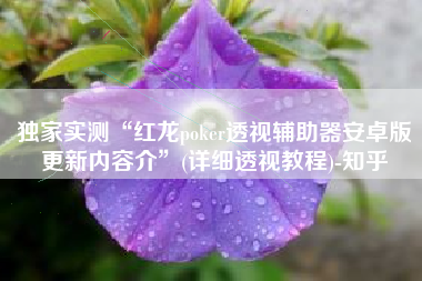 独家实测“红龙poker透视辅助器安卓版更新内容介”(详细透视教程)-知乎