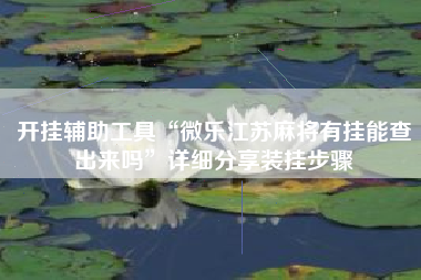 开挂辅助工具“微乐江苏麻将有挂能查出来吗”详细分享装挂步骤