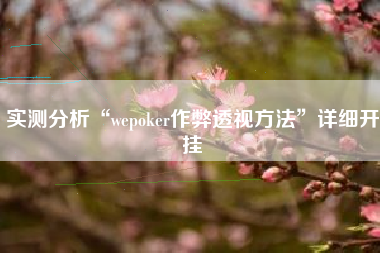 实测分析“wepoker作弊透视方法”详细开挂