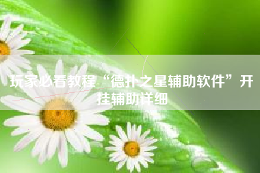 玩家必看教程“德扑之星辅助软件”开挂辅助详细