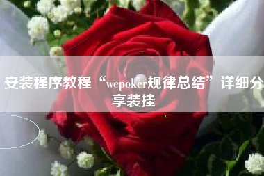 安装程序教程“wepoker规律总结”详细分享装挂