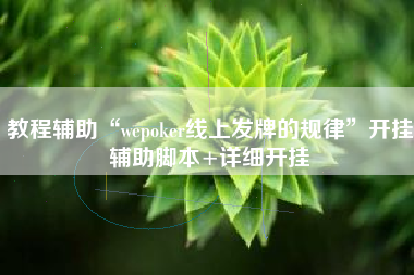 教程辅助“wepoker线上发牌的规律”开挂辅助脚本+详细开挂