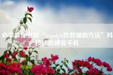 必学教你安装“wepoker作弊辅助方法”科技辅助神器手机