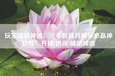 玩家辅助神器：“手机麻将微乐必赢神软件”开挂(透视)辅助神器