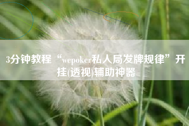 3分钟教程“wepoker私人局发牌规律”开挂(透视)辅助神器