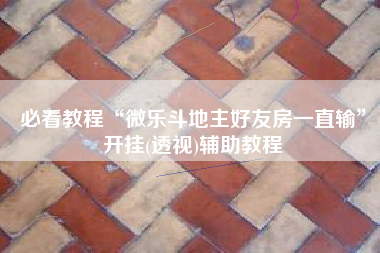 必看教程“微乐斗地主好友房一直输”开挂(透视)辅助教程