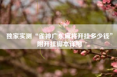 独家实测“雀神广东麻将开挂多少钱”附开挂脚本详细