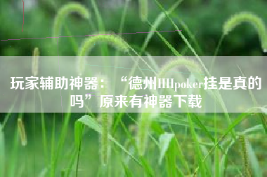 玩家辅助神器：“德州HHpoker挂是真的吗”原来有神器下载