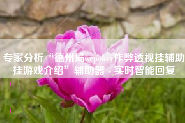 专家分析“德州局wepoker作弊透视挂辅助挂游戏介绍”辅助器 - 实时智能回复