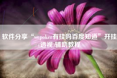 软件分享“wepoker有挂吗百度知道”开挂(透视)辅助教程