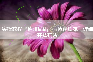 实操教程“德州局hhpoker透视脚本	”详细开挂玩法