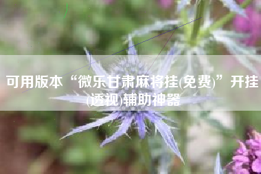 可用版本“微乐甘肃麻将挂(免费)”开挂(透视)辅助神器
