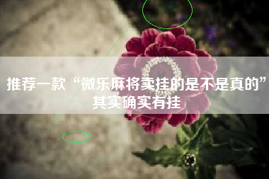 推荐一款“微乐麻将卖挂的是不是真的	”其实确实有挂