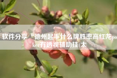 软件分享“德州起手什么牌胜率高红龙poker有透视辅助挂(太