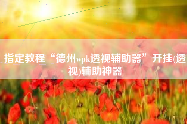 指定教程“德州wpk透视辅助器	”开挂(透视)辅助神器