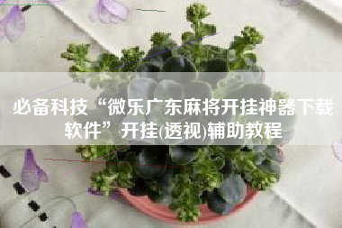 必备科技“微乐广东麻将开挂神器下载软件”开挂(透视)辅助教程