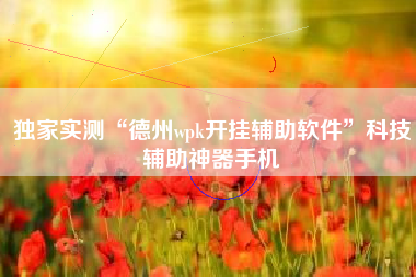 独家实测“德州wpk开挂辅助软件”科技辅助神器手机