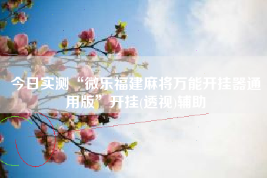 今日实测“微乐福建麻将万能开挂器通用版	”开挂(透视)辅助