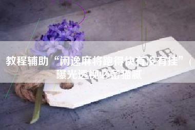 教程辅助“闲逸麻将跑得快有没有挂”(曝光透视必备猫腻