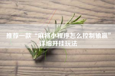 推荐一款“麻将小程序怎么控制输赢”详细开挂玩法