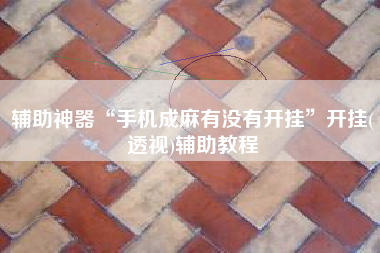 辅助神器“手机成麻有没有开挂”开挂(透视)辅助教程