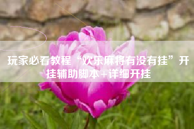 玩家必看教程“欢乐麻将有没有挂”开挂辅助脚本+详细开挂