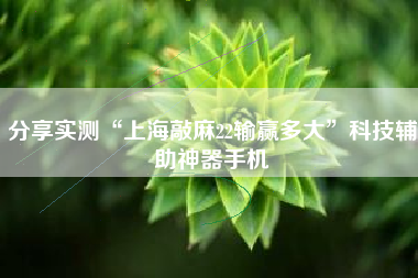 分享实测“上海敲麻22输赢多大	”科技辅助神器手机