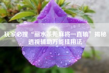 玩家必搜“丽水茶苑麻将一直输”揭秘透视辅助万能挂用法