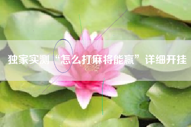 独家实测“怎么打麻将能赢”详细开挂