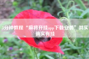 3分钟教程“麻将开挂app下载安装”其实确实有挂