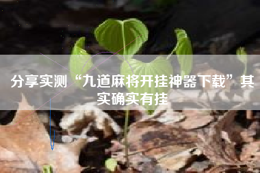 分享实测“九道麻将开挂神器下载”其实确实有挂