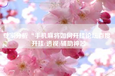 专家分析“手机麻将如何开挂论坛百度”开挂(透视)辅助神器