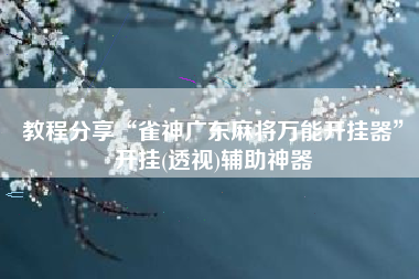 教程分享“雀神广东麻将万能开挂器”开挂(透视)辅助神器