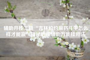 辅助开挂工具“吉林约约麻将斗牛怎么样才能赢”揭秘透视辅助万能挂用法