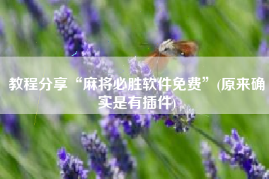 教程分享“麻将必胜软件免费	”(原来确实是有插件)