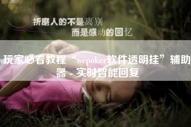 玩家必看教程“wepoker软件透明挂”辅助器 - 实时智能回复