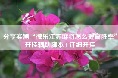 分享实测“微乐江苏麻将怎么提高胜率	”开挂辅助脚本+详细开挂