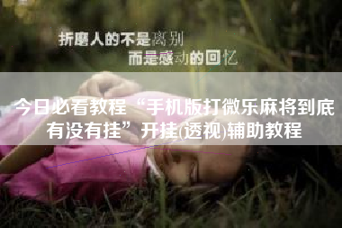 今日必看教程“手机版打微乐麻将到底有没有挂”开挂(透视)辅助教程